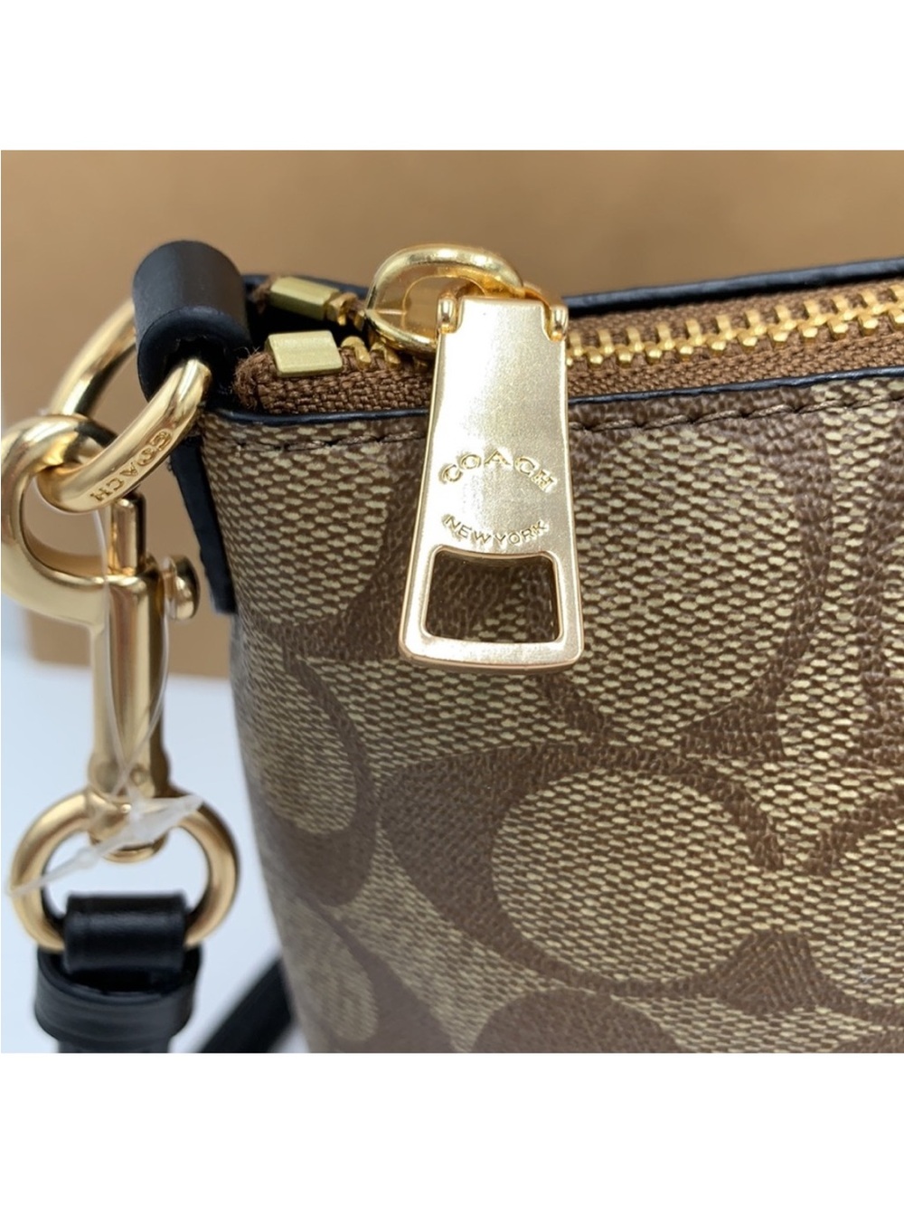 COACH Prairie Satchel / Shoulder In Colorblock
Signature Canvas Khaki/Black - Picture 14 of 16